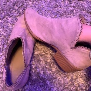 creme velvet booties